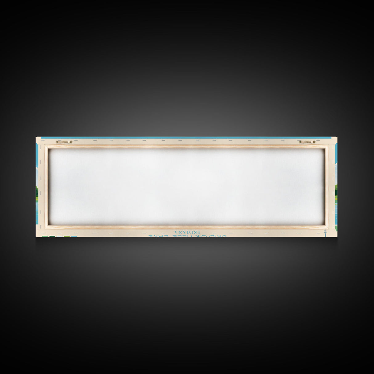 Brookville Lake Indiana Framed Canvas Print, Midcentury Modern Panoramic Wall Art, Living Room Decor, Pop Art, Travel Poster Art, Nature Painting