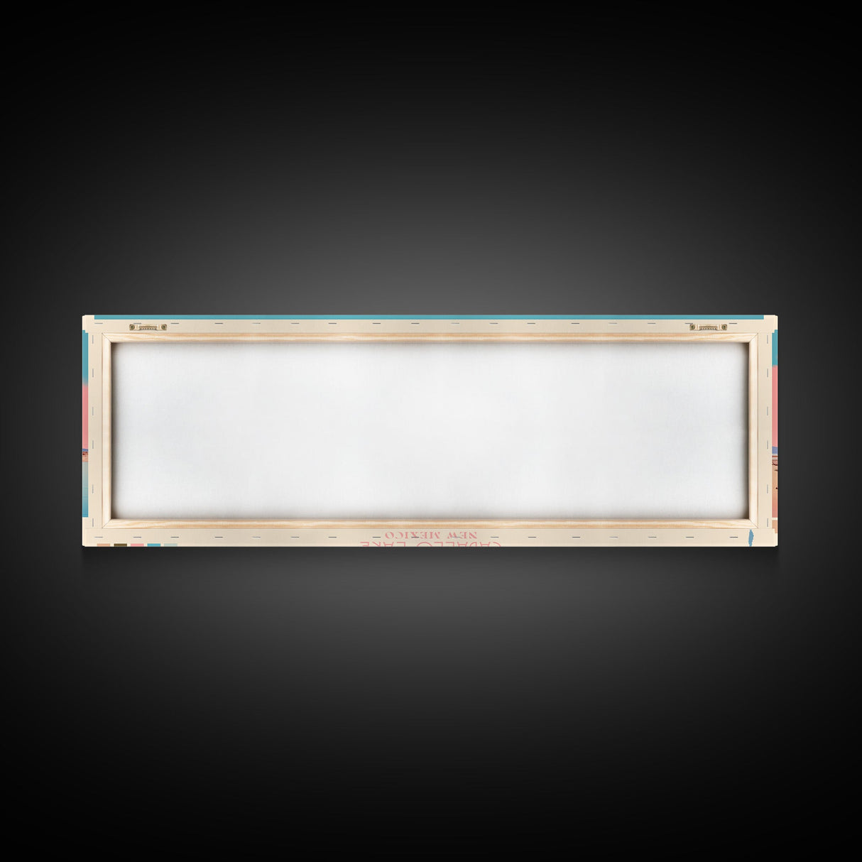 Caballo Lake New Mexico Framed Canvas Print, Midcentury Modern Panoramic Wall Art, Living Room Decor, Pop Art, Travel Poster Art, Scenic Nature Painting