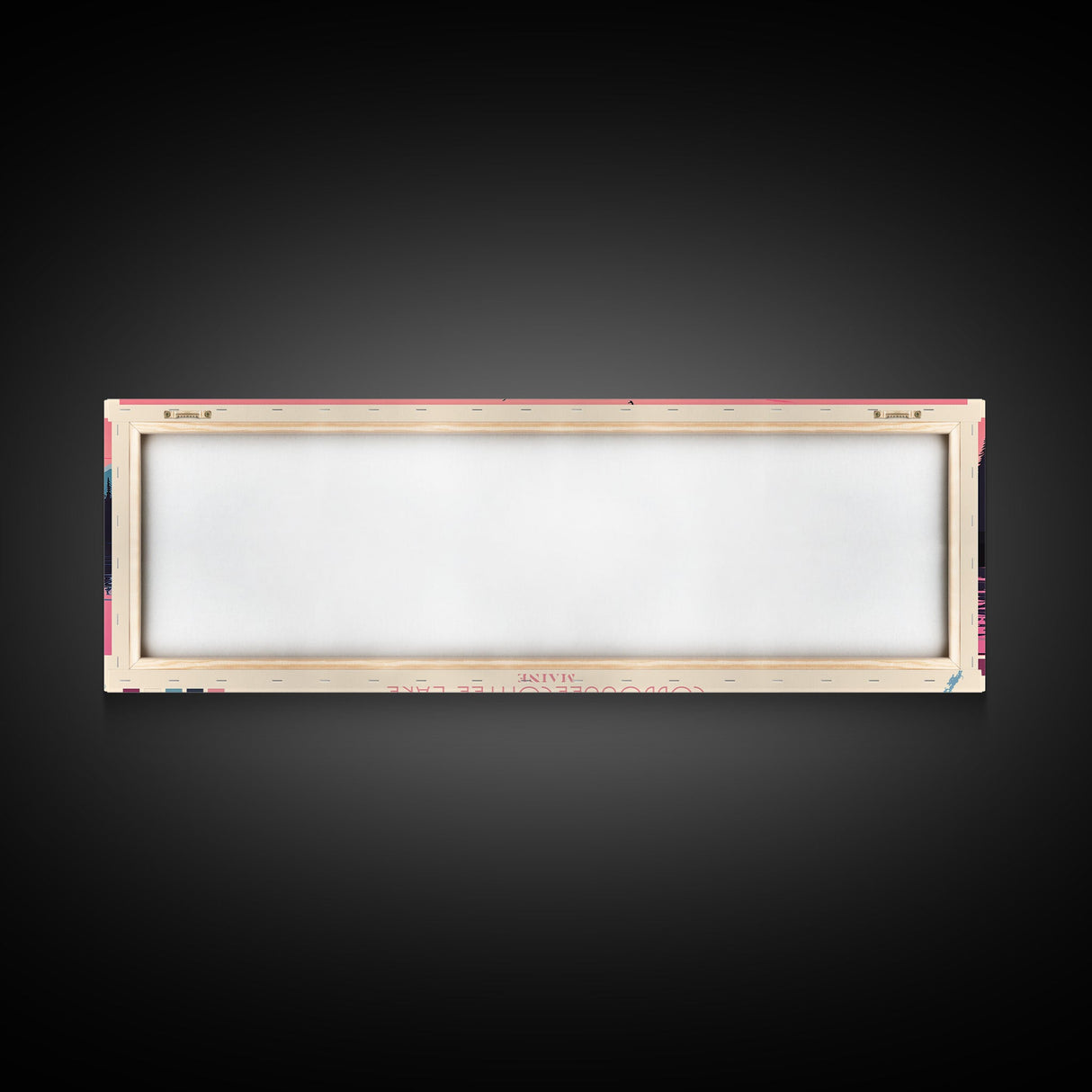 Cobbosseecontee Lake Maine Framed Canvas Print, Midcentury Modern Panoramic Wall Art, Living Room Decor, Pop Art, Travel Poster Art, Scenic Nature Painting, Lake House Decor