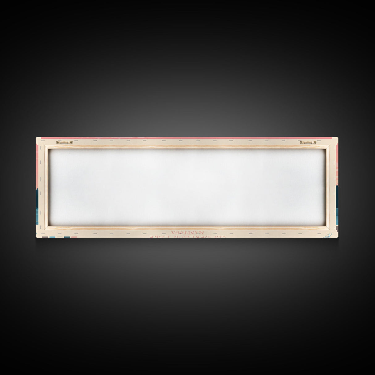 Cumberland Lake Manitoba Framed Canvas Print, Midcentury Modern Panoramic Wall Art, Living Room Decor, Pop Art, Travel Poster Art, Scenic Nature Painting