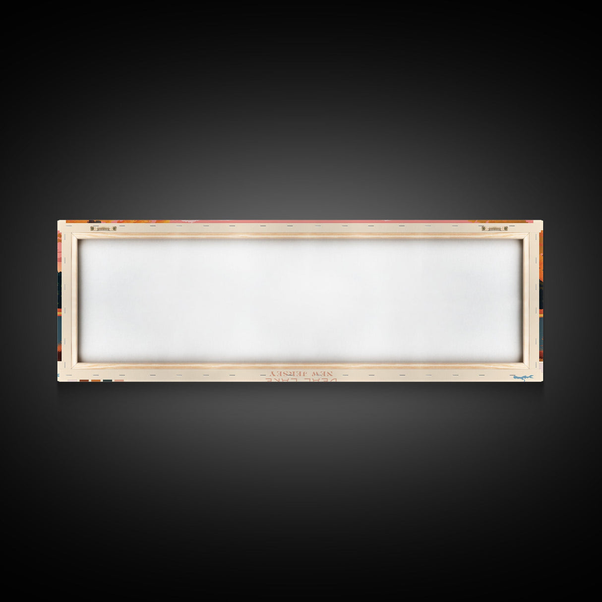 Deal Lake New Jersey Framed Canvas Print, Midcentury Modern Panoramic Wall Art, Living Room Decor, Pop Art, Travel Poster Art, Scenic Nature Painting