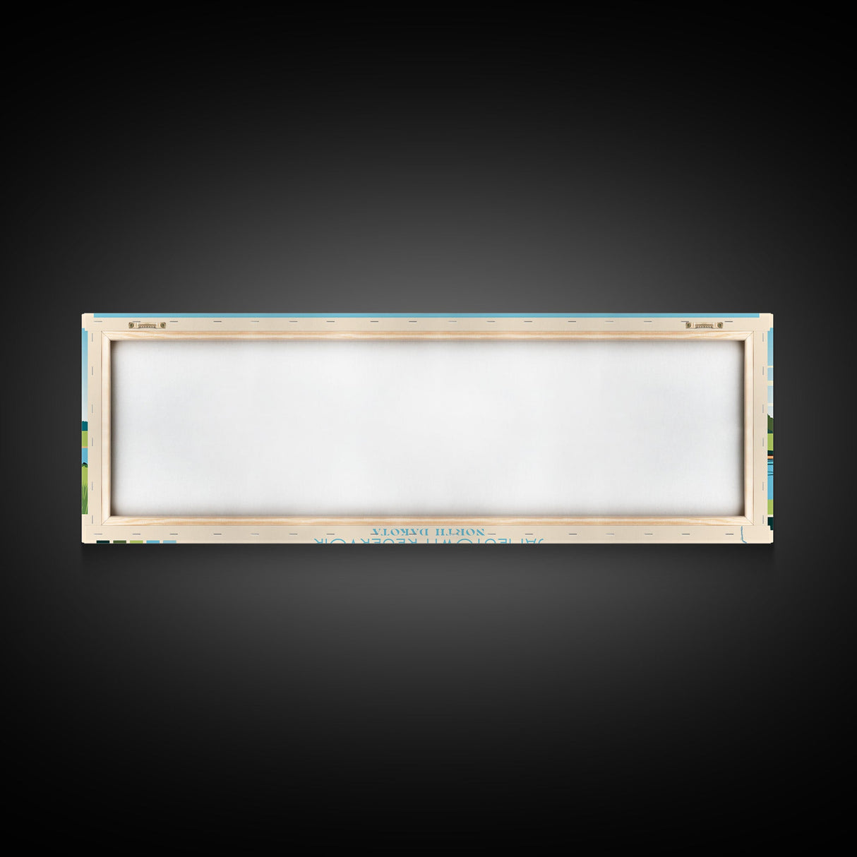 Jamestown Reservoir North Dakota Framed Canvas Print, Panoramic Art, Midcentury Modern, Pop Art, Living Room Decor, Travel Poster, Artistic Home Decor