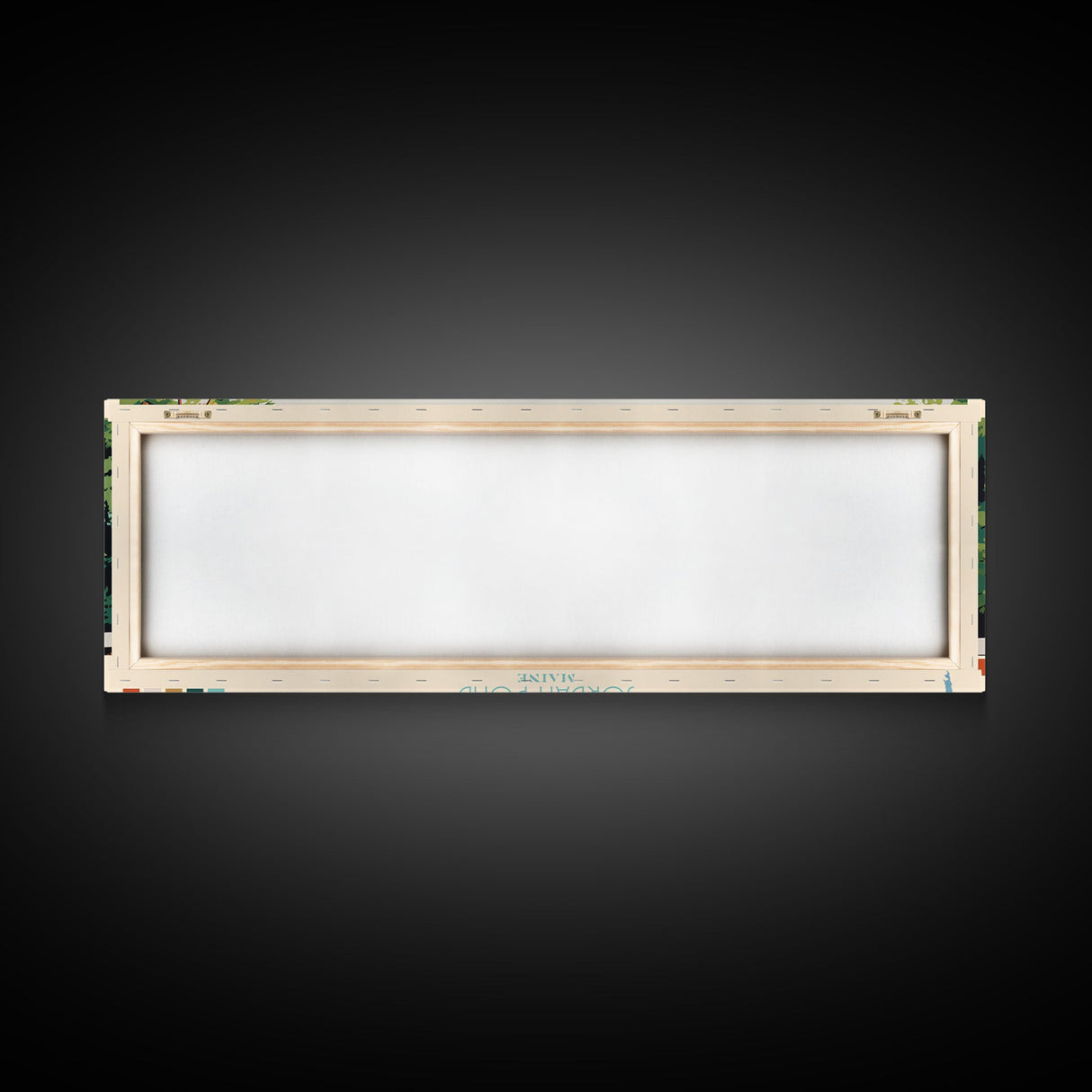 Jordan Pond Maine Framed Canvas Print, Panoramic Wall Art, Midcentury Modern, Pop Art, Bedroom Decor, Travel Poster, Artistic Home Decor