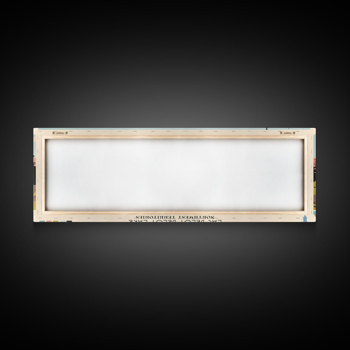 Lac Belot Northwest Territories Framed Canvas Print, Panoramic Wall Art, Midcentury Modern, Pop Art, Lake House Art, Travel Poster, Living Room Decor