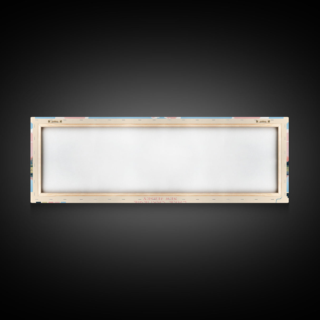 Lake Carnegie New Jersey Framed Canvas Print, Panoramic Wall Art, Midcentury Modern, Pop Art, Bedroom Decor, Travel Poster, Living Room Art