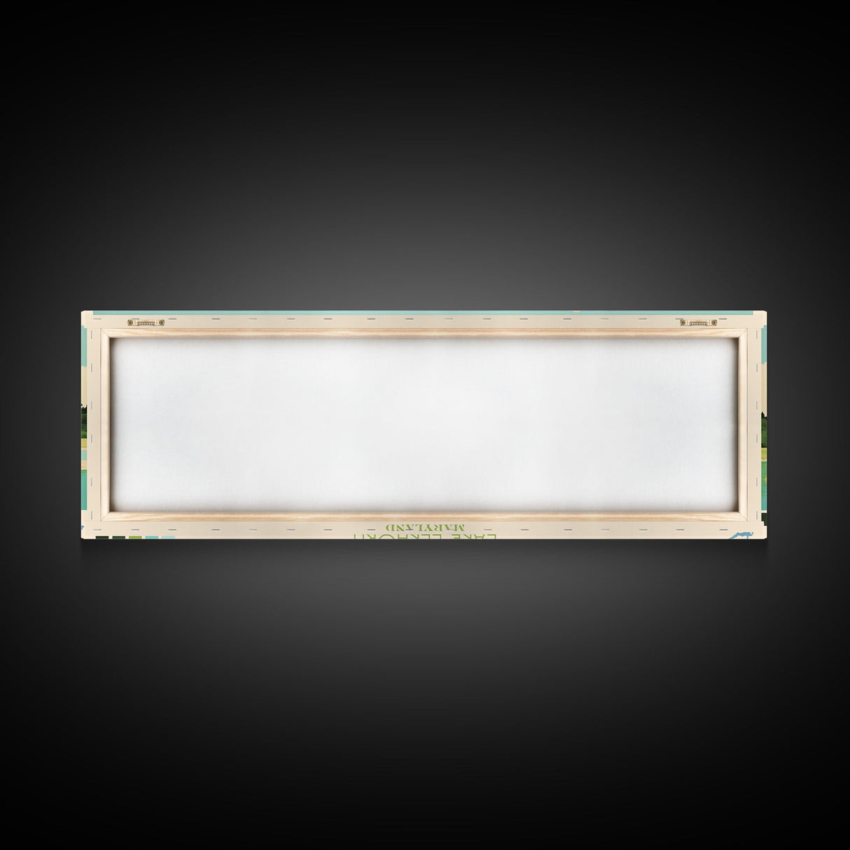 Lake Elkhorn Maryland Framed Canvas Print, Panoramic Wall Art, Midcentury Modern, Pop Art, Bedroom Decor, Travel Poster, Living Room Art