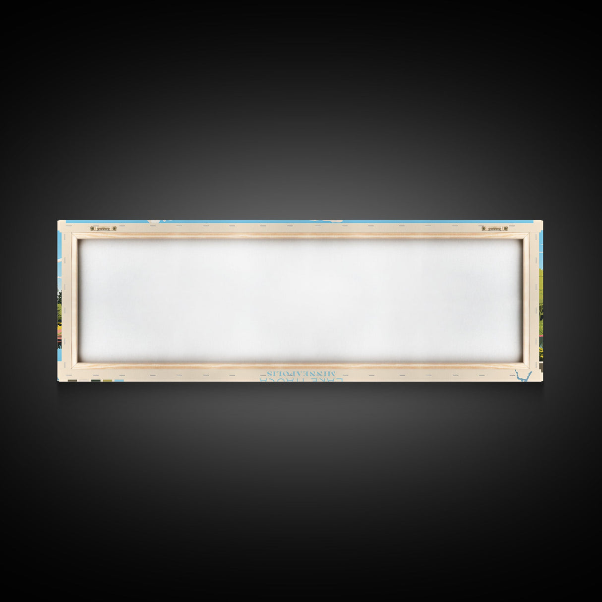 Lake Itasca Minneapolis Framed Canvas Print, Panoramic Wall Art, Midcentury Modern, Pop Art, Lake House Decor, Travel Poster, Bedroom Art