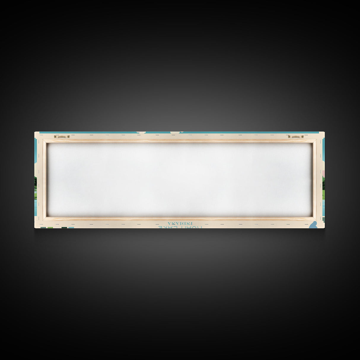 Lake Kuhn Indiana Framed Canvas Print, Panoramic Wall Art, Midcentury Modern, Pop Art, Lake House Decor, Travel Poster, Bedroom Art