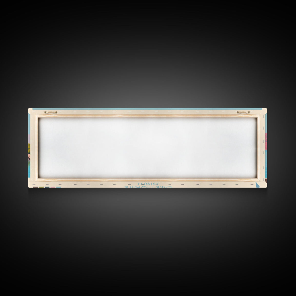 Lake Mohave Arizona Framed Canvas Print, Panoramic Wall Art, Midcentury Modern, Pop Art, Bedroom Art, Travel Poster, Lake House Decor