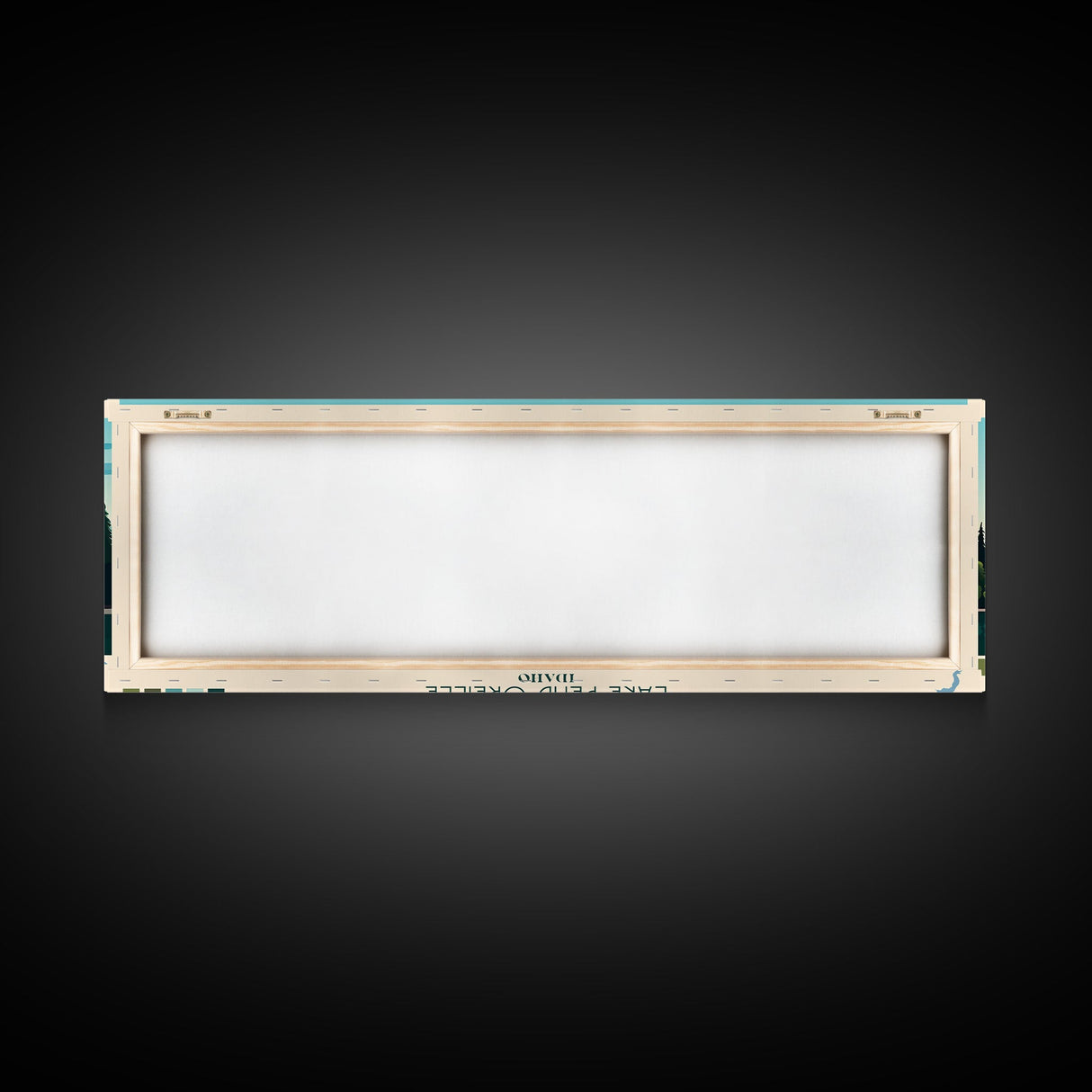 Lake Pend Oreille Idaho Framed Canvas Print, Panoramic Wall Art, Midcentury Modern, Pop Art, Living Room Decor, Travel Poster, Lake House Art