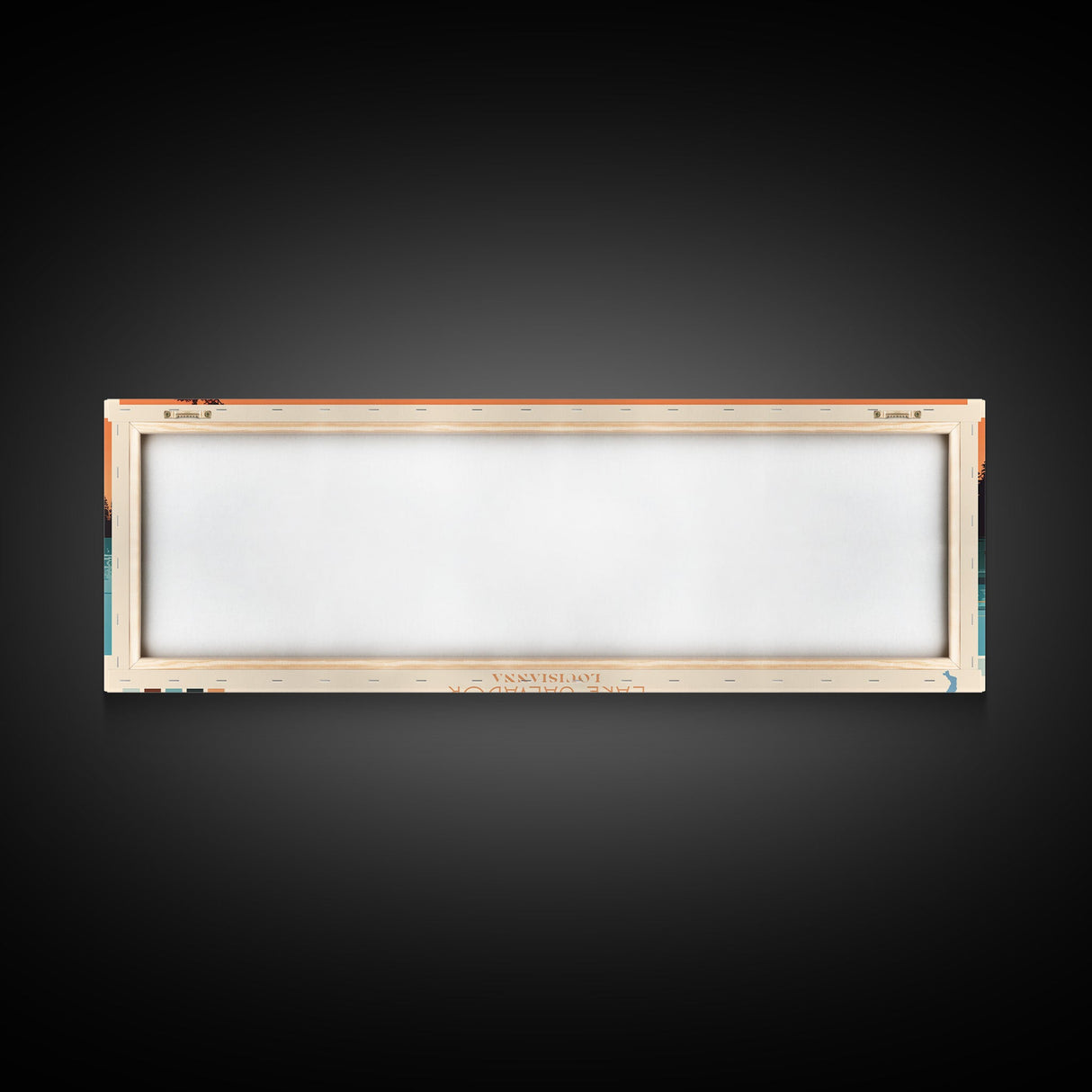 Lake Salvador Louisiana Framed Canvas Print, Panoramic Wall Art, Midcentury Modern, Pop Art, Bedroom Art, Travel Poster, Lake House Decor