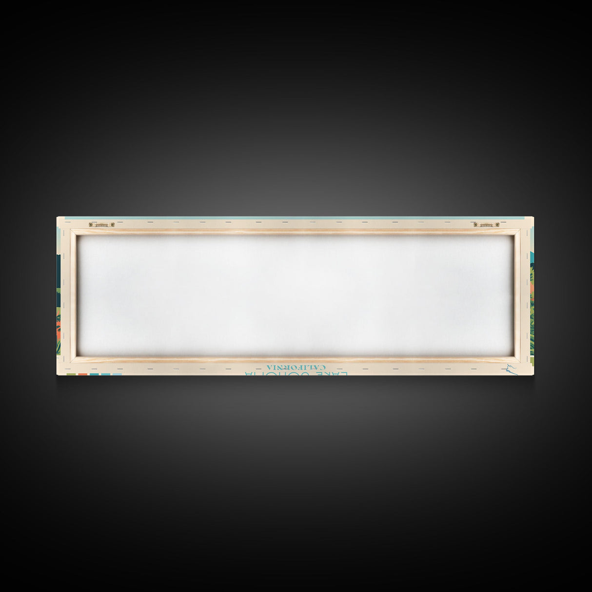 Lake Sonoma California Framed Canvas Print, Panoramic Wall Art, Midcentury Modern, Pop Art, Living Room Decor, Travel Poster, Lake House Art