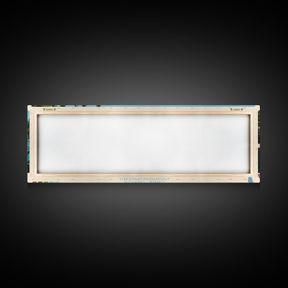 Lake Tahoe CaliforniaNevada Framed Canvas Print, Panoramic Wall Art, Midcentury Modern, Pop Art, Bedroom Art, Travel Poster, Lake House Decor