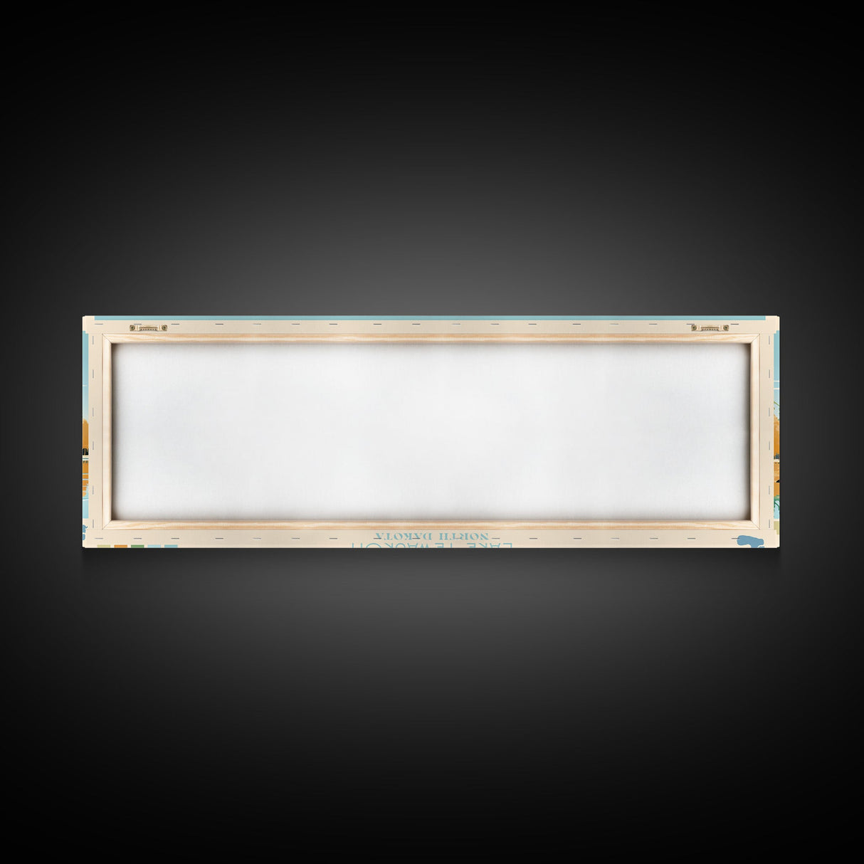 Lake Tewaukon North Dakota Framed Canvas Print, Panoramic Wall Art, Midcentury Modern, Pop Art, Living Room Decor, Travel Poster, Lake House Art