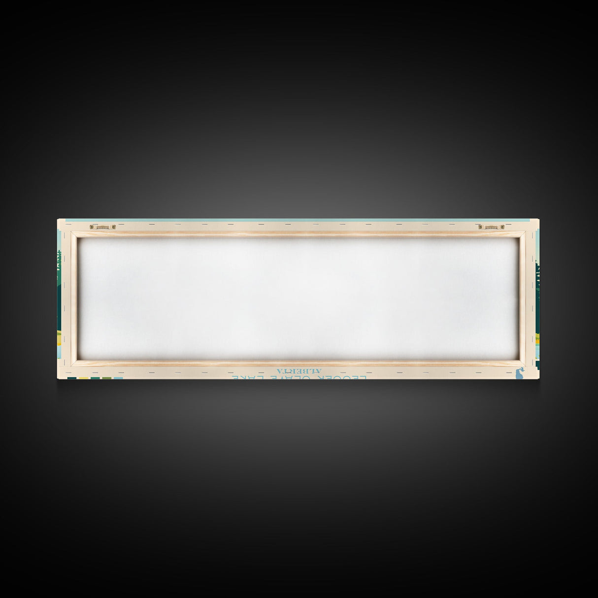 Lenore Lake, Saskatchewan Panoramic Wall Art Framed Canvas Print, Midcentury Modern, Pop Art, Home Decor, Travel Poster, Living Room Art