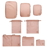 Compression Packing Cubes & Packing Bags – Recycled Nylon – 8-pack – Pink/Blush