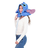 Disney Stitch Travel Neck Pillow Sudadera con capucha, azul