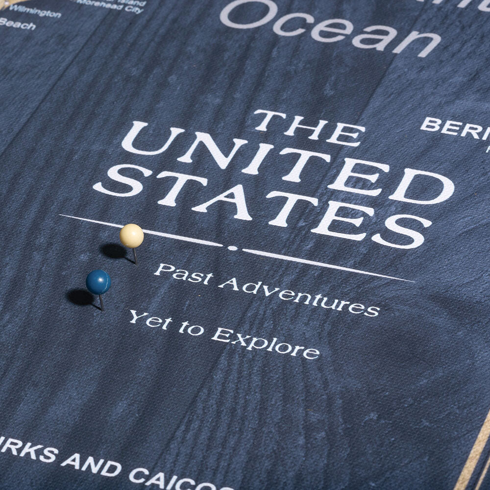 Push Pin USA Map Pin Board - Deep-Sea Drift - Pins Included!