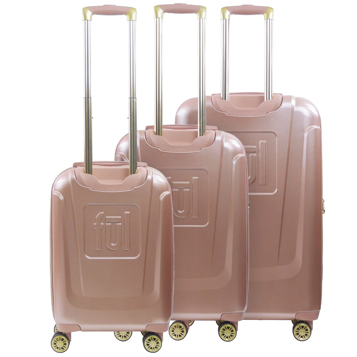 Disney Minnie Mouse - Equipaje con ruedas (3 piezas), color dorado rosa