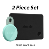 Colors Chipolo CARD + LOOP Bundle – Rechargeable Bluetooth Trackers (Wallet & Item Finder for iPhone & Android)
