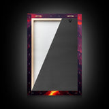 Lava Flow, Depths of Hades Art, Framed Canvas Print, Ready To Hang Framed Wall Art, Living Room Wall Hanging