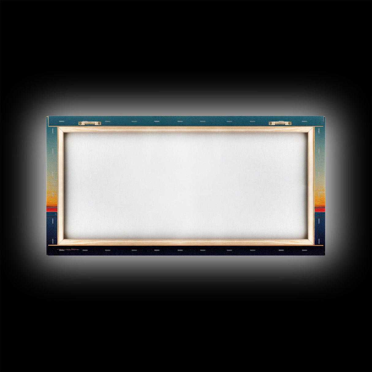 Beautiful Art deco style watercolor sunset, framed canvas print, ready to hang framed wall art
