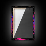 Tabletop RPG art, vaporwave neon aesthetic, Barbarian art, framed canvas print