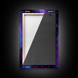 Oil paint print of outer space, framed canvas print, pastel space art