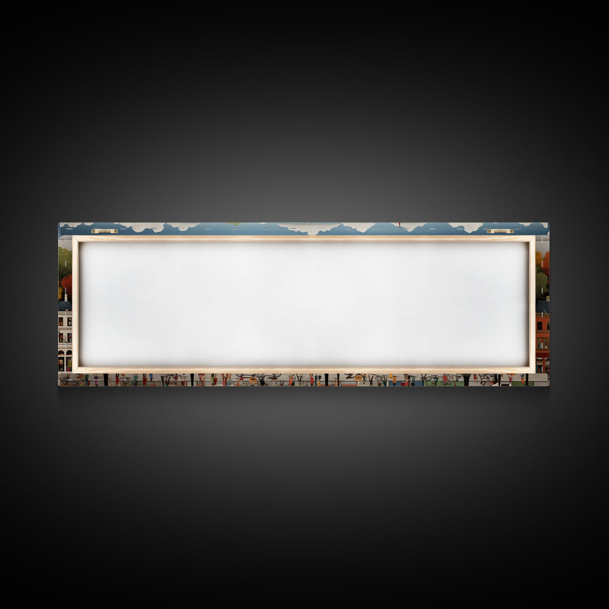 Boston Row Houses - Framed Canvas Print - Colorful Wall Art - Panoramic Print - Boston In The 1800s