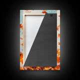 Cowboy Fall Decor Canvas Print with Windblown Leaves, Rustic Farmhouse Autumn Holiday Wall Art Seasonal Gift Idea 2024