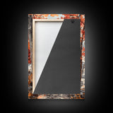 Cowboy riding through autumn forest, Framed Canvas Print, fall landscape wall art, western style decor for cozy homes, perfect gift idea