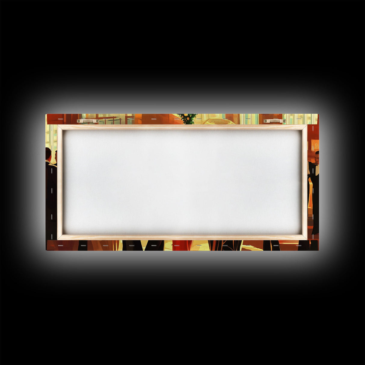 Vintage Christmas Shopping Framed Canvas Print, Retro Holiday Decor, Christmas Tree Scene Art, Vintage Christmas Home Decor, Best Gift Idea