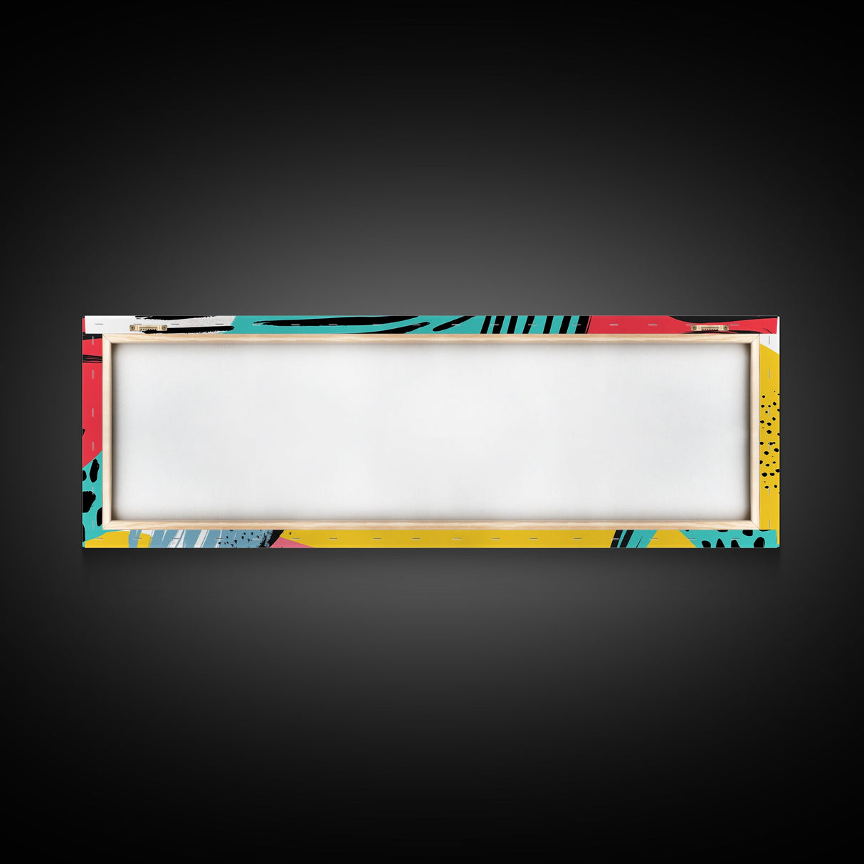 90s Inspired Abstract Retro Wall Art, Canvas Print, Cheetah Print Polka Dots, Geometric Wall Art, Pink and Turquoise and Black Wall Art