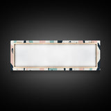 Retro Pink and Turquoise Animal Print Abstract Art, Framed Canvas Print, Wood Framed Extra Large Panoramic Art, 20x60 Art, 24x72 Art
