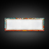 Wood Framed Mid Century Modern Wall Art - Sunset Mosaic Tiles Print - Horizontal Modern Wall Art - Panoramic Above Bed Decor - Boho Wall Art