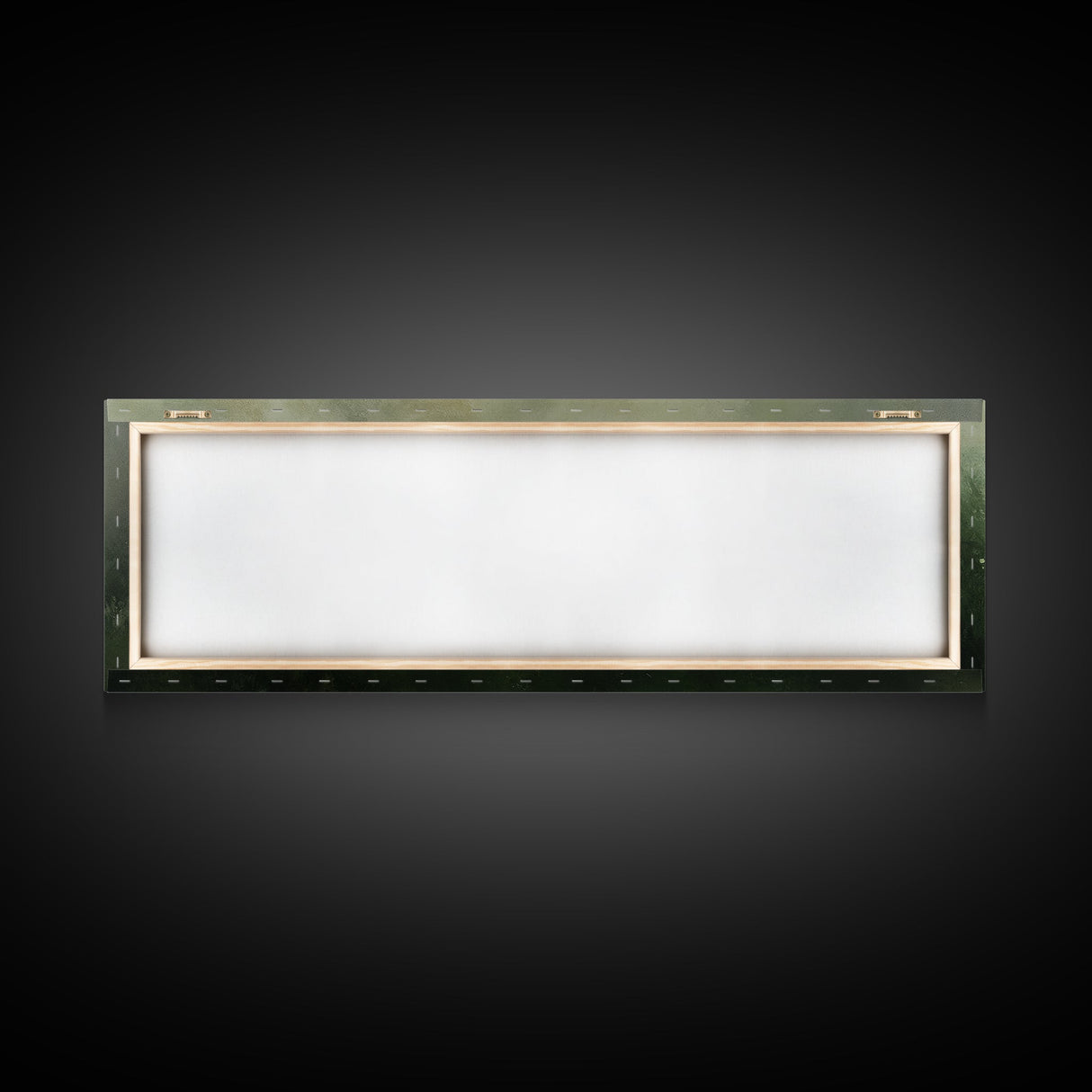 Fog Over The Wild Flowers Framed Canvas Print, Moody Muted Decor, Panoramic Painting Wall Art, Living Room Decor