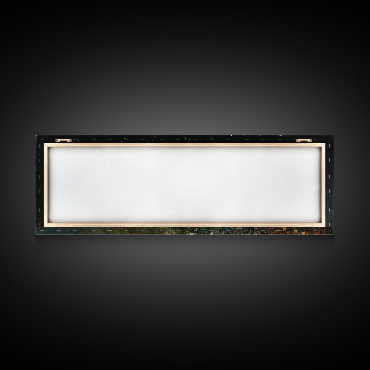 Dark & Moody Wild Flowers Under a Full Moon, Framed Canvas Print, Panoramic Extra Wide Wall Art, Oversized Home Decor