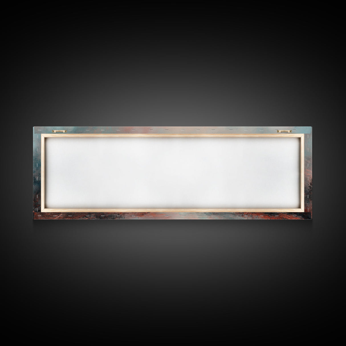 Subdued / Moody Panoramic Landscape Painting Print, Framed Canvas Art Print, Living Room Wall Art, Minimalist Art, Dark Decor