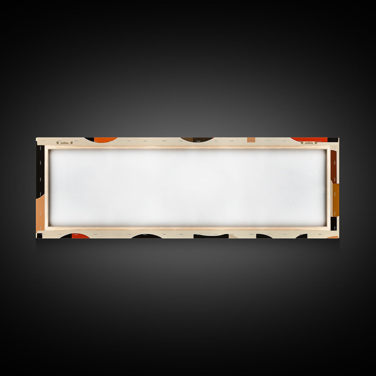 Mid-century Modern Wall Art, Framed Panoramic Art, Earth Tones, Subdued Artwork, Geometric Patterns, Above Couch or Sofa Art