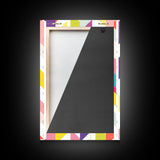 Mid-Century Modern Chevrons Framed Canvas Print Pastel Colors Modern Art Watercolor Painting Print Minimalist Art