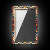 Floral Pattern Wall Art, Mexican Tile Pattern Framed Canvas Print, Chicano Art, Textile Inspired Wall Art, Southwestern Pueblo Style Art