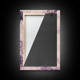 Wabi Sabi Floral Print Framed Canvas Art, Minimalist Home Decor, Purple trees with Crows, Purple Art, Boho Style Modern Art