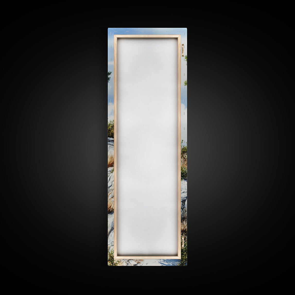 Rocky Mountain Pine Tree Painting - Framed Canvas Print Highlighting Serene Alpine Path for Rustic Wall Decor