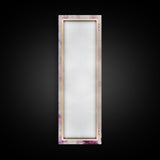 Shimmer Palette Canvas Print, contemporary gemstone painting in pink and purple hues, long narrow wall art with modern abstract vibes.