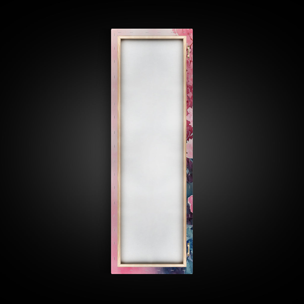 Romantic Rose Painting Framed Canvas Print with Light Pink Wall Art Featuring Cherry Blossom Details and Cozy Bedroom Decor Accents