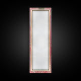 Pink Floral Curtains Framed Canvas Print Whimsical Art Light Pink Wall Art Vertical Wall Art Minimalist Art Rustic Decor Gift