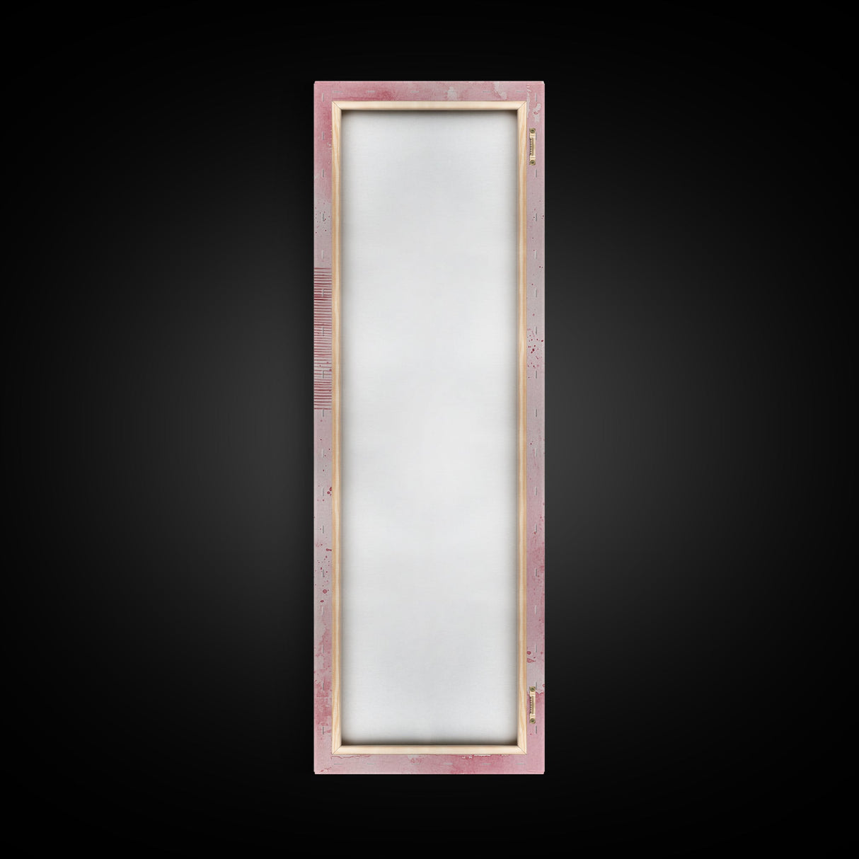 Hairbrushes And Combs Framed Canvas Print Light Pink Wall Art Minimalist Art Long Narrow Wall Art Tall Skinny Art Gift Idea