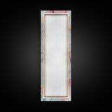 Gemstone Watercolor Painting Framed Canvas Print, Whimsical Pink Abstract Wall Art, Geometric Skinny Vertical Bedroom Art