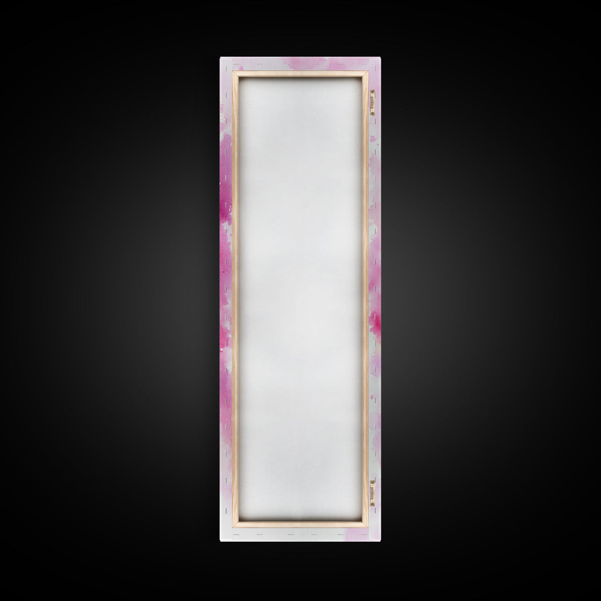 Pink Lipstick Duo Canvas Print, Whimsical Minimalist Vertical Wall Art, Light Pink Cosmetic Art, Gift Idea, Bedroom Skinny Artwork