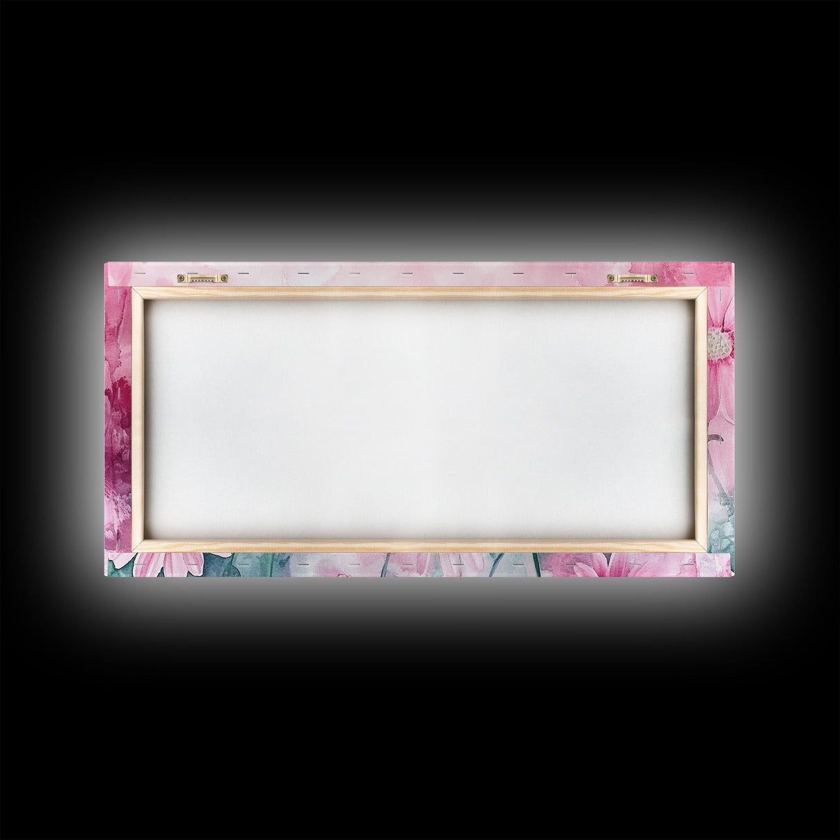 Wildflower Painting Canvas Print, Vibrant Daisy Wall Art with Light Pink Abstract Background, Whimsical Art for Bedroom Decor